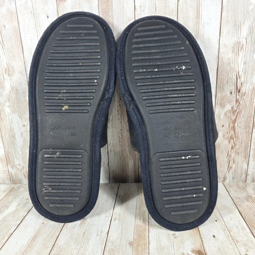 True‎ Religion Men's Slippers Black Logo Comfort House Shoes Size M 9-10